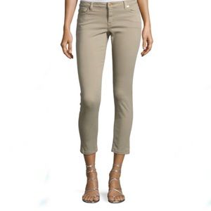 Michael Kors Izzy Cropped Taupe/Beige Skinny Jean